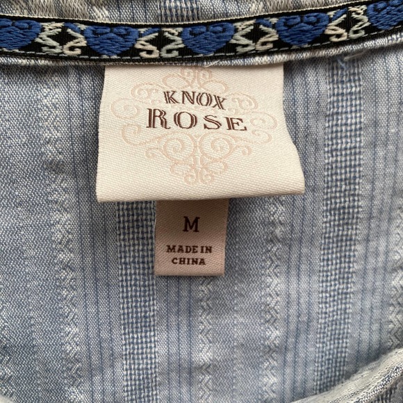 Knox Rose Boho Stripe Coastal Blouse Size M - Picture 6 of 6